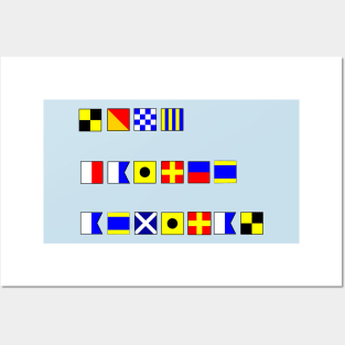 LONG HAIRED ADMIRAL SPELT IN NAUTICAL FLAGS . Posters and Art